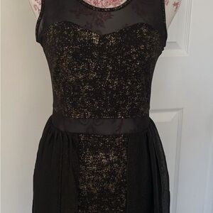 Elegant Black and Gold Women's Dress